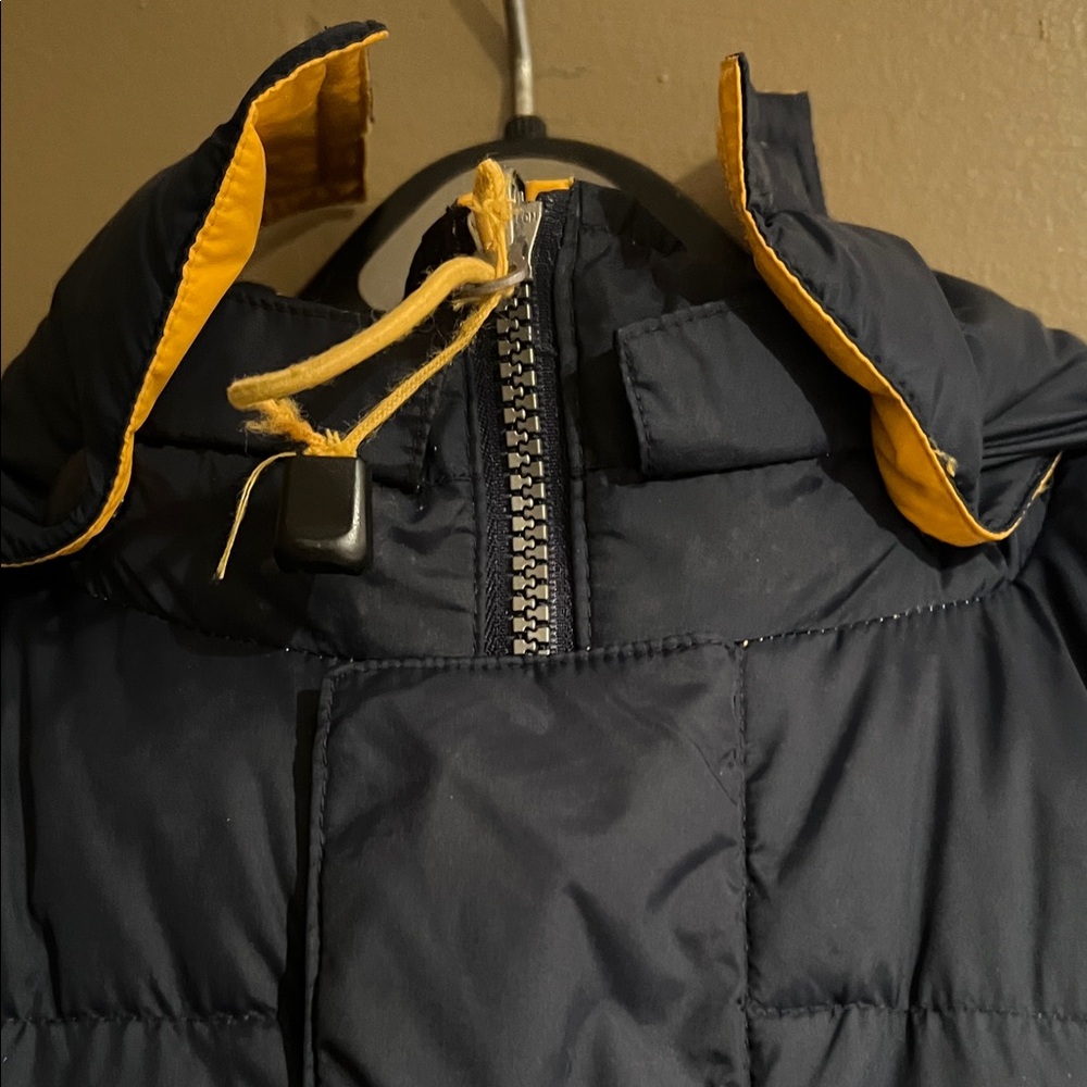 Guess Men's Vintage Deep Blue Reversible Down Hooded Puffer Parka Coat Sz L - Picture 8 of 16